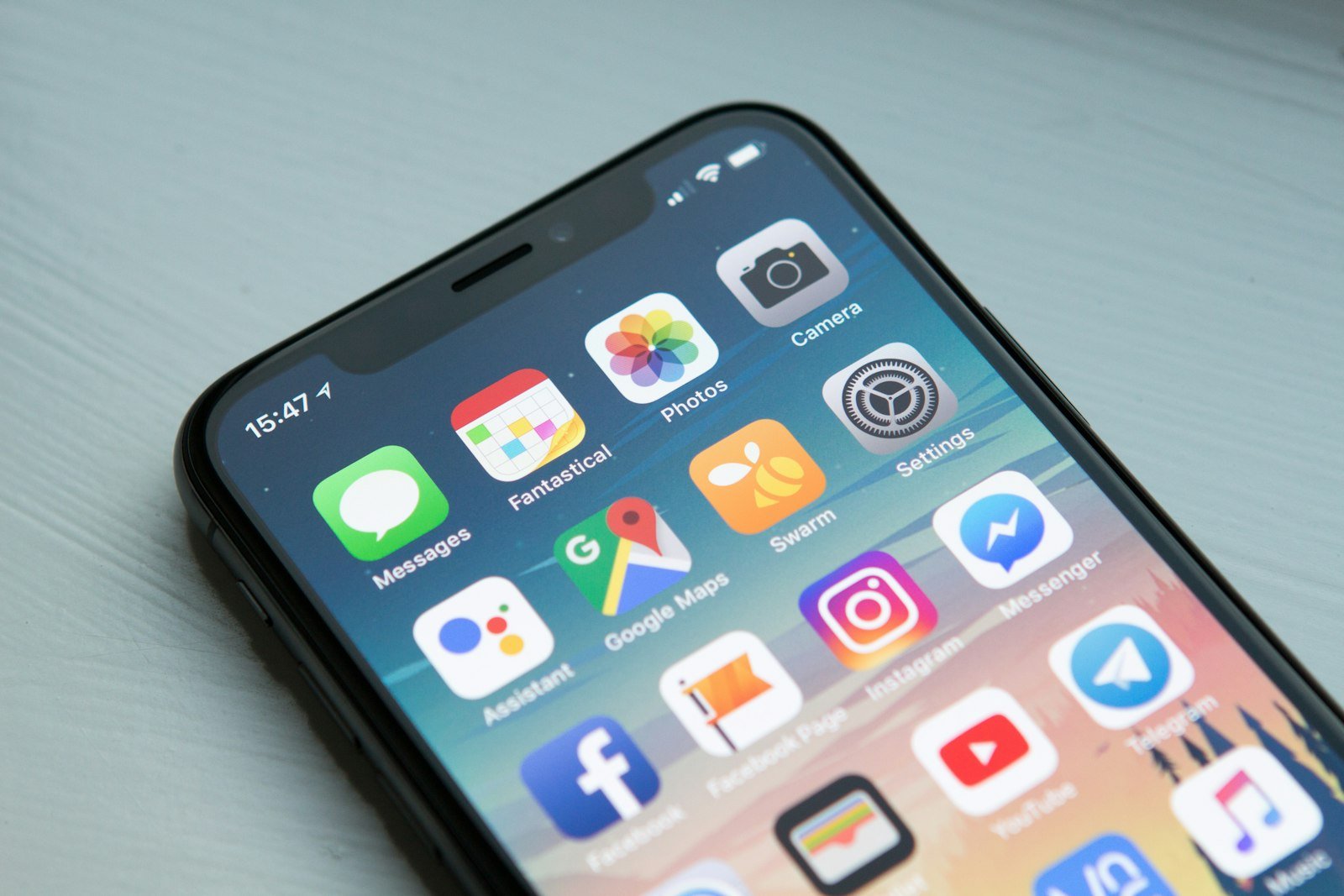 Smartphone showing a mobile app